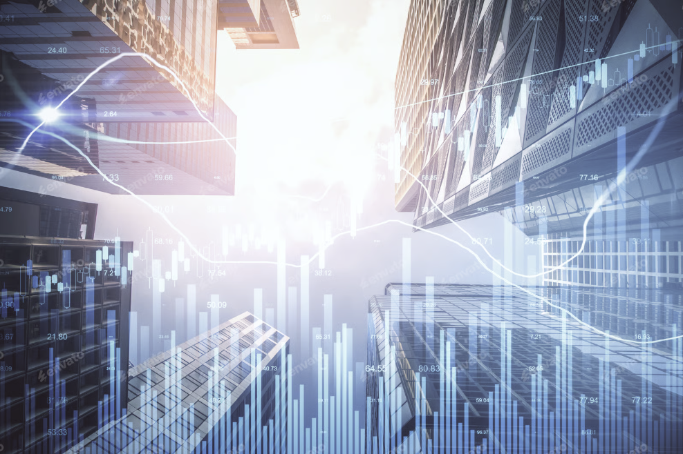 Urban infrastructure and financial data overlay representing infrastructure decision intelligence.